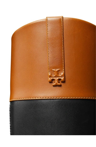 Shop Tory Burch Riding Boot In Perfect Black / Bourbon