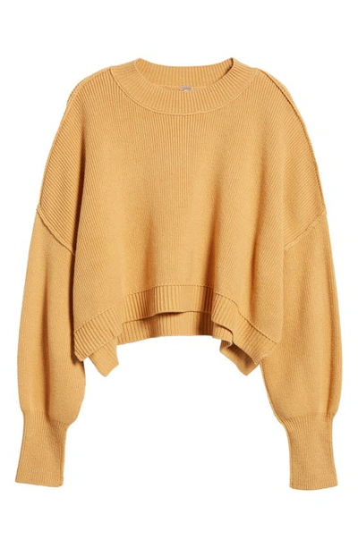 Shop Free People Easy Street Crop Pullover In Golden Squash