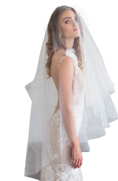 Shop Brides And Hairpins Brides & Hairpins Blanche Double Layer Veil In Ivory