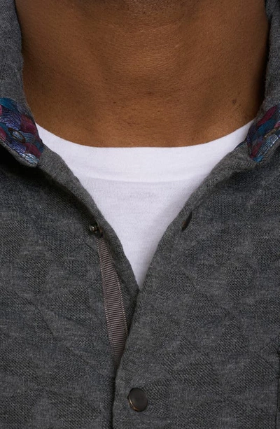 Shop Robert Graham Brent Textured Knit Button-up Shirt In Grey