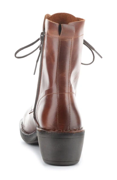 Shop Fly London Milu Lace-up Leather Boot In 011 Brick