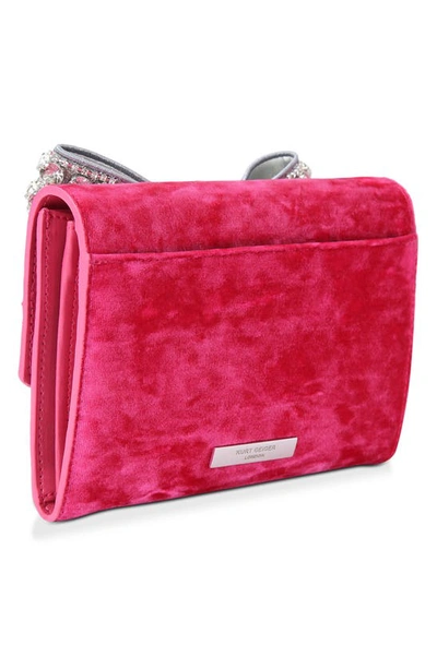 Kurt Geiger Shoreditch Bow Convertible Wallet On A Chain In Pink