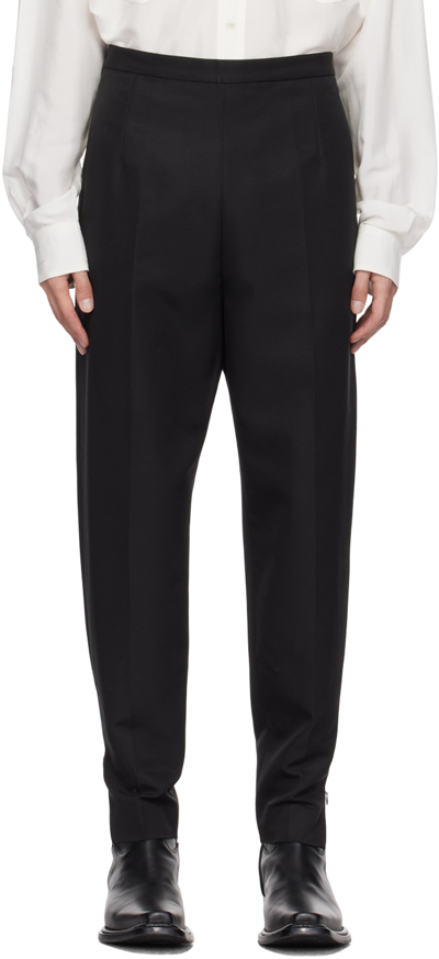 Shop Acne Studios Black Tuxedo Trousers In 900 Black
