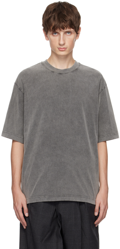 Shop Acne Studios Gray Faded T-shirt In Bm0 Faded Black