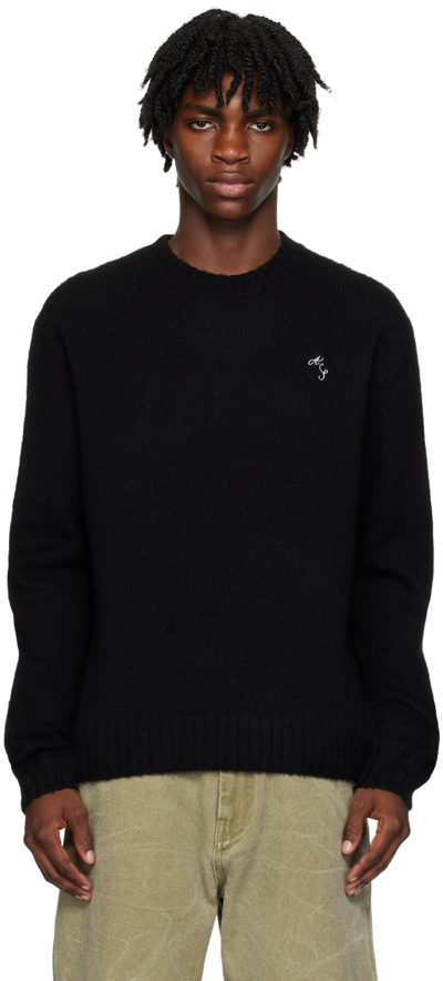 Shop Acne Studios Black Crewneck Sweater In 900 Black