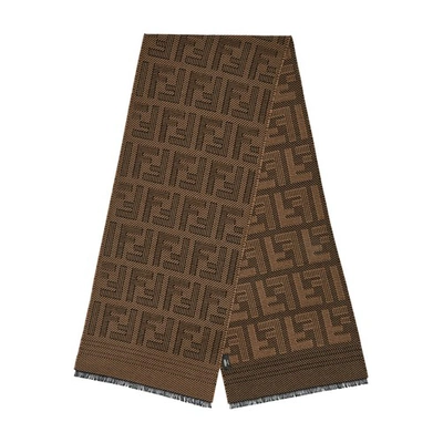 Shop Fendi Scarf In Marron