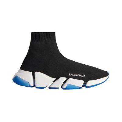 Shop Balenciaga Speed 2.0 Sneakers In Black_whit_cl_az_blu