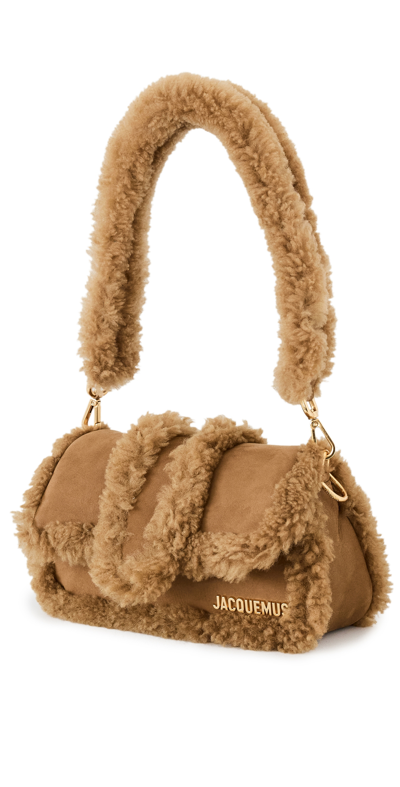 Shop Jacquemus Le Petit Bambimou Doux Shoulder Bag Camel