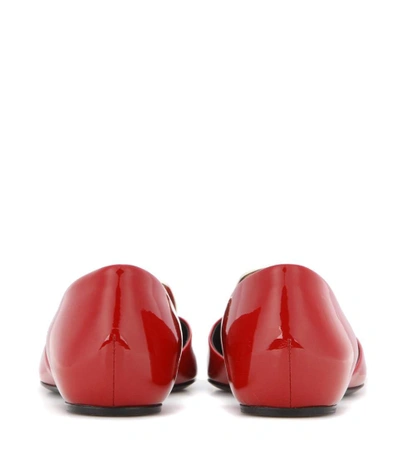Shop Roger Vivier Chips Patent Leather Ballerinas In Red