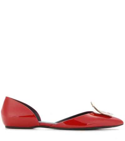 Shop Roger Vivier Chips Patent Leather Ballerinas In Red