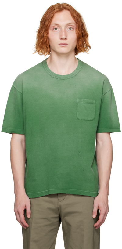 Shop Visvim Green Jumbo Crash T-shirt