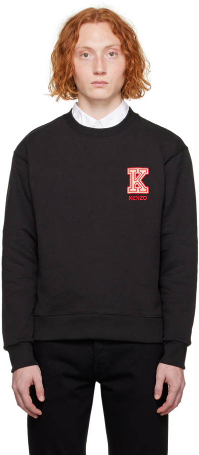 Shop Kenzo Black  Paris K. Crest Sweatshirt In 99j - Black