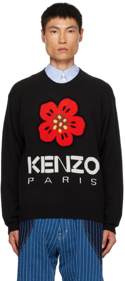 Shop Kenzo Black  Paris Boke Flower Sweater In 99j - Black