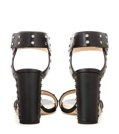 Shop Jimmy Choo Veto 100 Embellished Leather Sandals