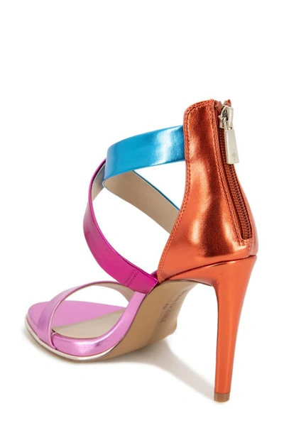 Shop Kenneth Cole New York Brooke Cross Strap Sandal In Metallic Multi Pu