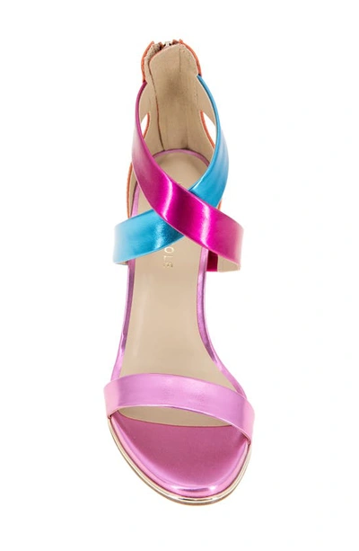 Kenneth Cole New York Brooke Cross Strap Sandal In Metallic Multi Pu