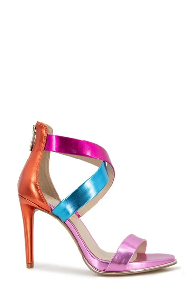 Shop Kenneth Cole New York Brooke Cross Strap Sandal In Metallic Multi Pu