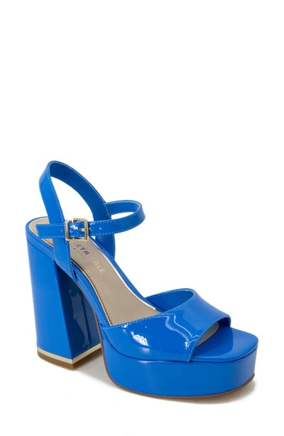 Shop Kenneth Cole New York Dolly Platform Sandal In Blue Patent