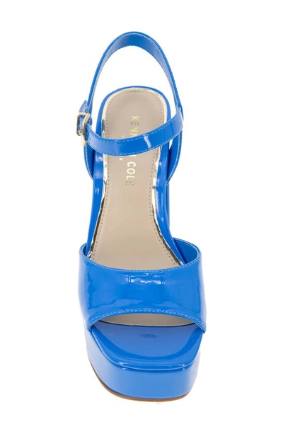 Shop Kenneth Cole New York Dolly Platform Sandal In Blue Patent