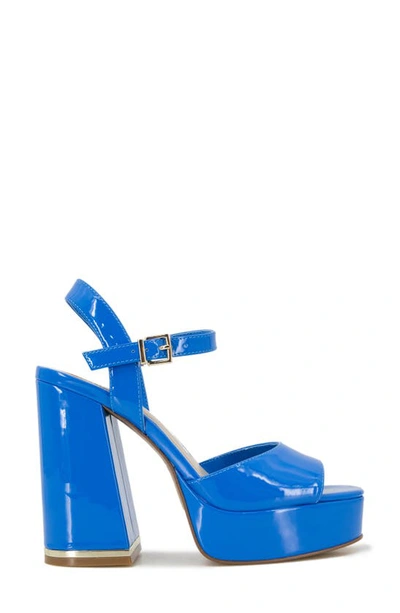 Shop Kenneth Cole New York Dolly Platform Sandal In Blue Patent