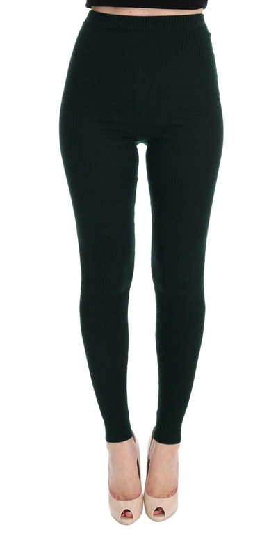 Shop Dolce & Gabbana Green Wool Stretch Women's Tights