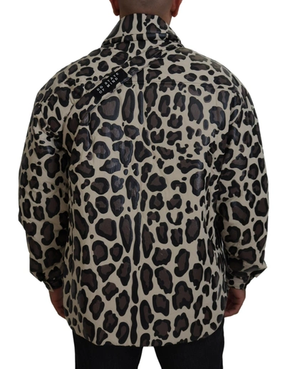 Shop Dolce & Gabbana Multicolor Leopard Parka Coat Chest Bag Jacket 2 Men's Piece