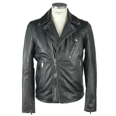 Shop Emilio Romanelli Black Leather Men's Jacket