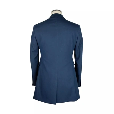 Shop Emilio Romanelli Blue Wool Men's Jacket