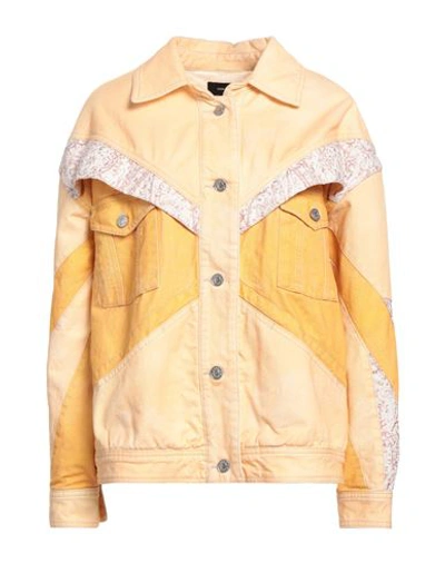 Isabel Marant Nisao Oversized Patchwork Embroidered Denim Jacket In Mandarin