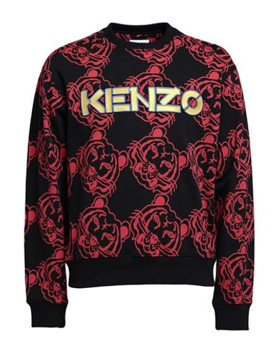 Shop Kenzo Man Sweatshirt Black Size 3xl Cotton, Elastane, Viscose