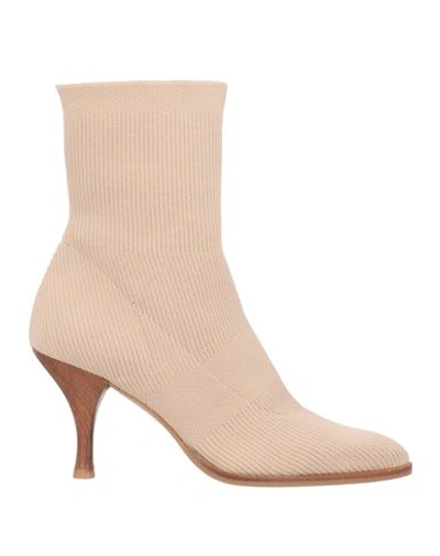 Shop Zinda Woman Ankle Boots Beige Size 11 Textile Fibers