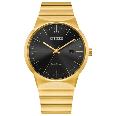 Shop Citizen Axiom Eco-drive Black Dial Unisex Watch Bm7582-56e In Black / Gold Tone