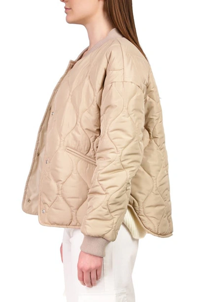 Shop Sanctuary Vancouver Quilted Bomber Jacket In Dark Oatmeal