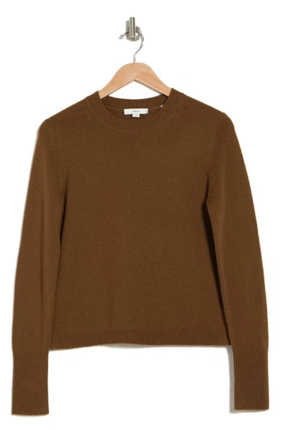 Shop Vince Crewneck Wool & Cashmere Sweater In Chestnut