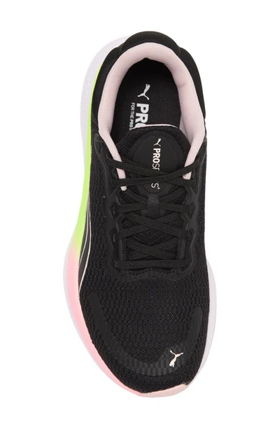 Shop Puma Scend Pro Running Shoe In  Black-pink-green-white