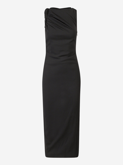 Shop Versace Synthetic Fibers Dress In Black
