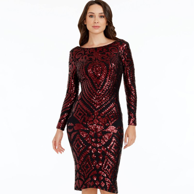 Shop Dress The Population Emery Dress In Red