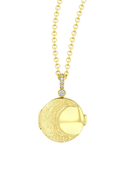 Shop Future Fortune 18k Yellow Gold Lunar Locket Necklace