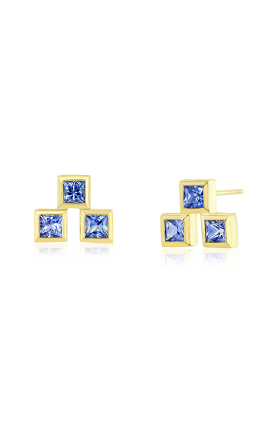Shop Future Fortune 18k Yellow Gold Flash Stud Earrings