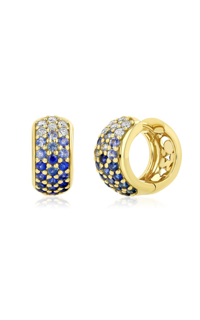 Future Fortune 18k Yellow Gold Euphoria Earrings With Blue Sapphires In Gold