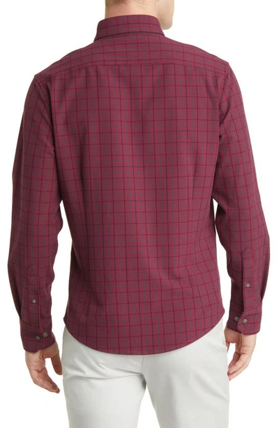Mizzen + Main City Trim Fit Stretch Flannel Button-down Shirt In Red