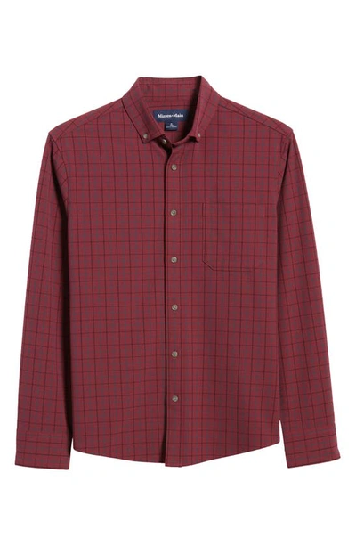 Mizzen + Main City Trim Fit Stretch Flannel Button-down Shirt In Red