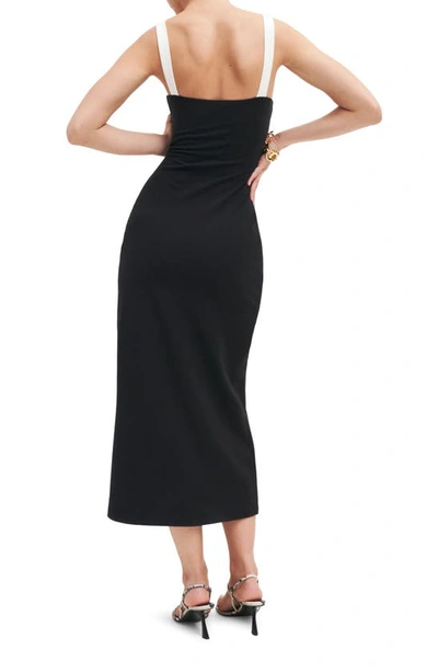 Shop Reformation Nelle Organic Cotton Blend Body-con Dress In Black
