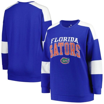 Shop Profile Royal Florida Gators Plus Size Striped Pullover Sweatshirt