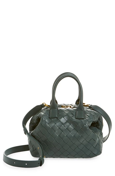 Bottega Veneta Bauletto Mini Intrecciato Top-handle Bag In Slate-muse Brass  | ModeSens