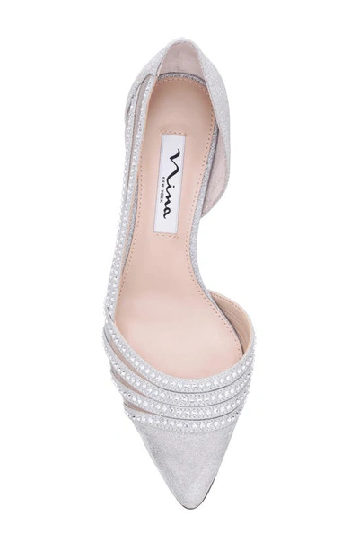 Shop Nina Noreen Pointed Toe Half D'orsay Pump In Silver