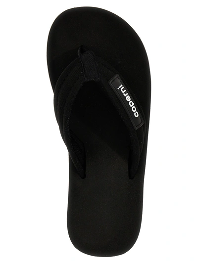 Shop Coperni Branded Wedge Sandals Black