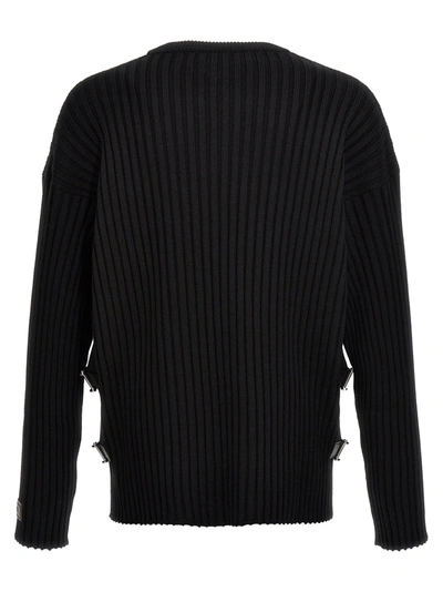 Shop Versace Buckle Sweater Sweater, Cardigans Black