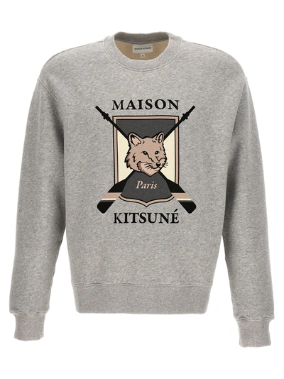 Shop Maison Kitsuné College Fox Sweatshirt Gray