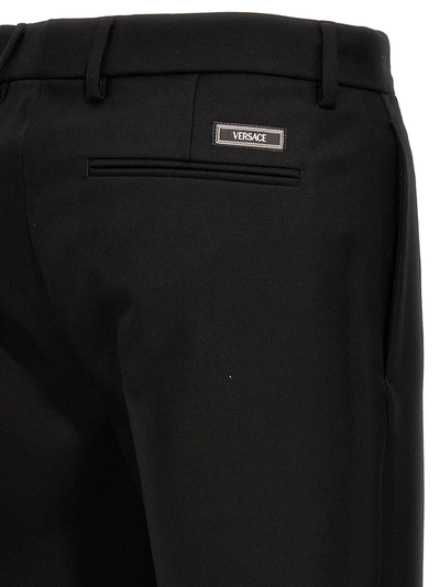 Shop Versace Formal Wool Pants Black